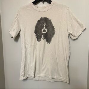 Imogene and Willie Shirt Mens Medium Slash Graphic Grunge Tee Ivory White
